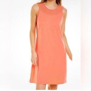 Tommy Bahama Pearl Embroidered Shift Dress Size Small Coral Bluff Above Knee
